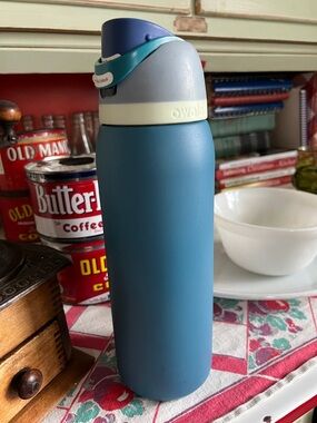 Owala Blue Stainless Steel Water Bottle with Spill-Proof Lid